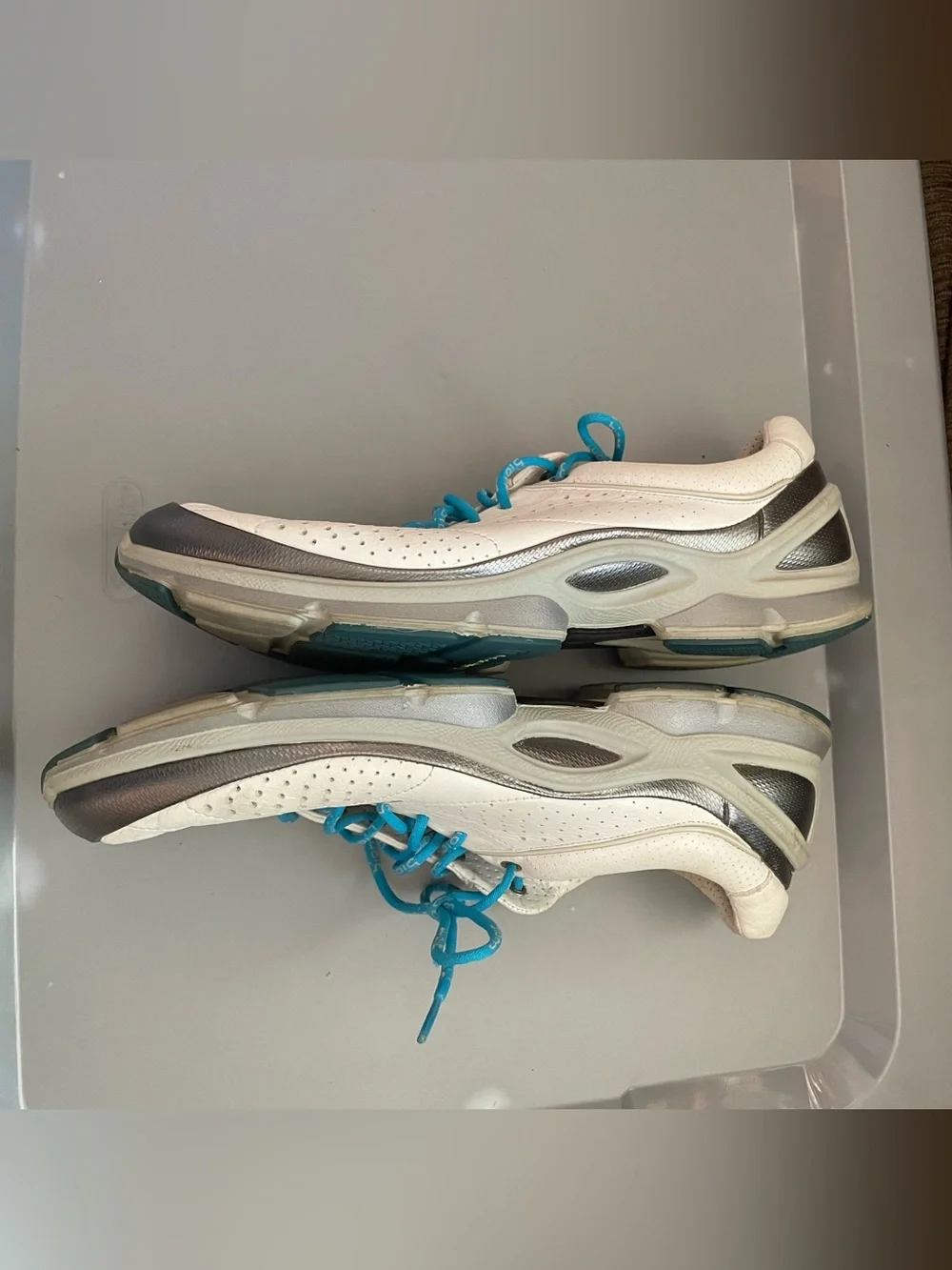 ECCO Biom Fjuel Women's 41 EU 10-10.5 US Shoes White Leather Sneakers Lace Up